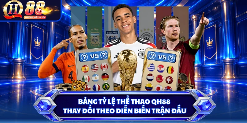 Bảng tỷ lệ thể thao QH88 thay đổi theo diễn biến trận đấu